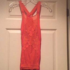 Free People Orange Racer Back Tank. Detailed Top.S